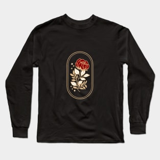 Rose Flower Emblem Long Sleeve T-Shirt